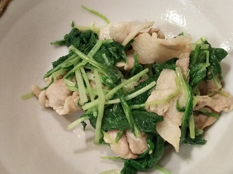 水菜の豚肉炒め